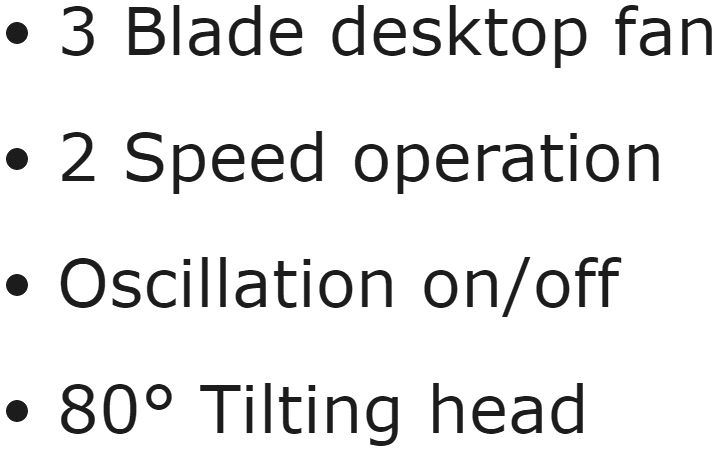 מאוורר שולחן ביתי PRO ELEC PEL01918